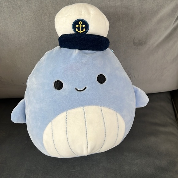 Squishmallows Samir Blue Whale with Sailor Hat - Ultrasoft Kelly Toy Plush 12” - Picture 5 of 9